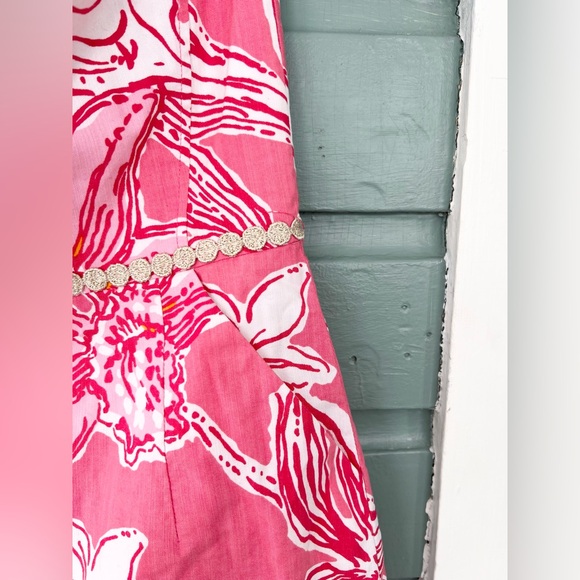 Lilly Pulitzer vintage bloomy dress pink floral tropical strapless preppy size 6 - Picture 3 of 9